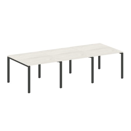 Переговорный стол 3 столешницы Metal System Style БП.ПРГ-3.1 3000x1235x750 (Дуб Наварра/Антрацит металл)