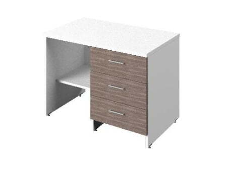 Греденция с 3 ящиками и нишей под канцелярские папки, правая Public comfort С-290пр 826x500x600 (Белый/Джара Госфорт)