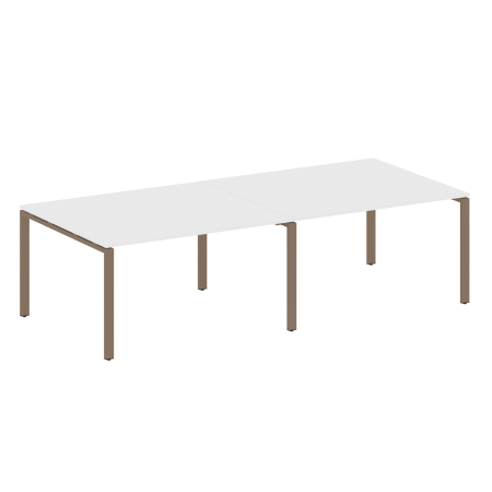 Переговорный стол 2 столешницы Metal System Style БП.ПРГ-2.3 2800x1235x750 (Белый/Мокко металл)