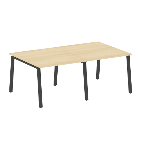 Стол для переговоров (2 столешницы) на А-образном м/к Metal System Style БА.ПРГ-2.1 2000x1235x750 (Акация/Антрацит металл)