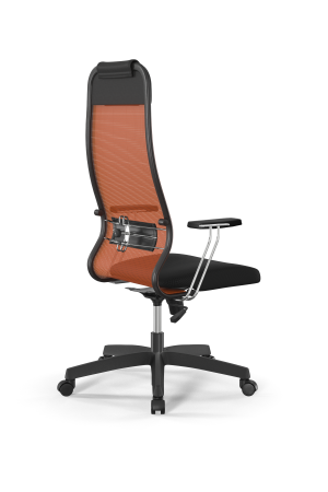 Кресло для руководителя Метта Sit 10 B1-111T - X2+UMF(X1) /Ub00/Wh00/T1bp-c(M09.B02.G15.W01) (Черный | Оранжевый)