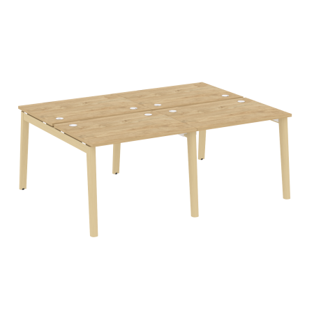 Рабочая станция на деревянных опорах Onix Wood OW.D.RS-4.1.7 1960x1475x750 (Тиквуд Светлый/Дуб Светлый)