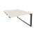 Стол-приставка двойной на О-образном м/к к опорным элем. Onix O.MO-D.SPR-2.7 1180x1475x750 (Тиквуд Темный/Белый Металл)
