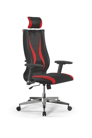 Кресло для руководителя Метта Sit 10 B2-170D - T+UMF(SY271)+Extra /Kb38/Wh09/D03P/H3mL-Pf-2D(M09.B22 (Красный | Черный)