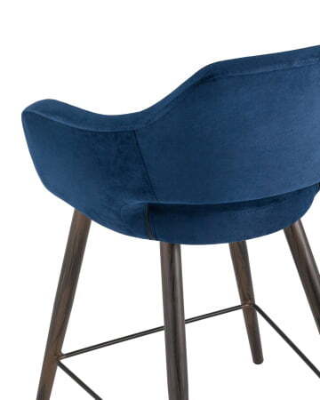 Стул полубарный Саймон велюр тёмно-синий (Стул полубарный Саймон темно-синий)