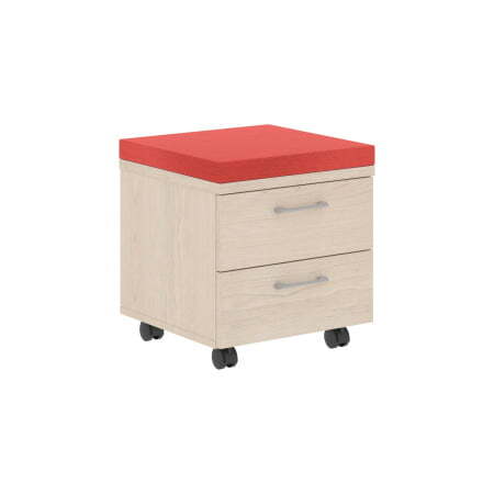 Тумба мобильная подушка красная Xten XMC-2D 465x450x504 (Бук тиара)