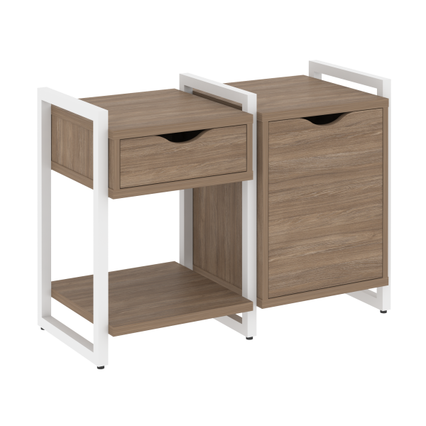 Тумба на регулируемых опорах наборная VR.L-TN-3.O 970x460x719 (Дуб Аризона/Белый металл)