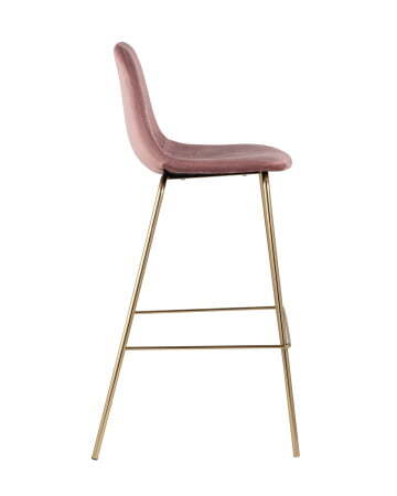 Стул барный Валенсия велюр пыльно-розовый золотые ножки (Стул барный Валенсия пыльно розовый)