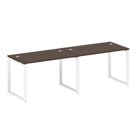Рабочая станция Metal System Style БО.СМ-2.2 2400x720x750 (Венге Цаво/Белый металл)