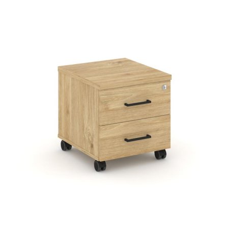 Тумба мобильная 2 ящика стандартные колеса SN.TM-001 (416х460х437) (Тиквуд Светлый)