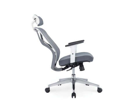 Кресло офисное / Имидж gray / белый пластик / серая сетка / серая ткань (Серый)