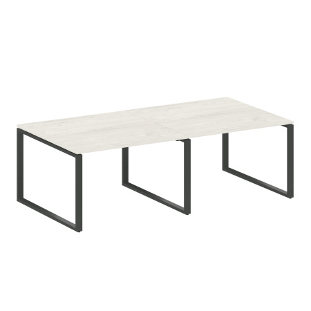 Переговорный стол 2 столешницы Metal System Style БО.ПРГ-2.2 2400x1235x750 (Дуб Наварра/Антрацит металл)