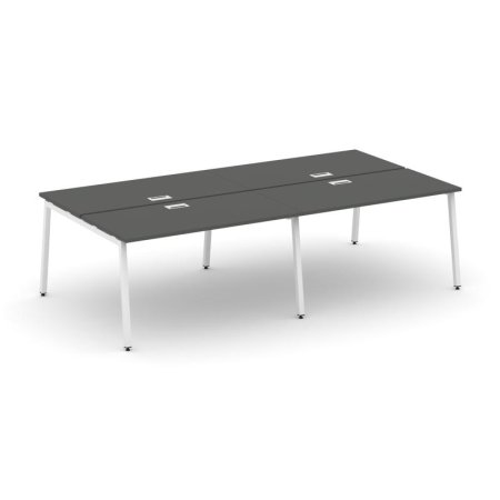 Рабочая станция 2-х сторонняя SN-4A.DRS-054 (3160х1632х750) (Антрацит/Металл Белый)