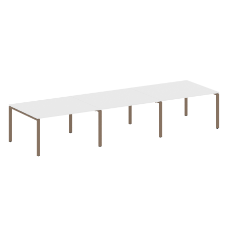 Переговорный стол 3 столешницы Metal System Style БП.ПРГ-3.3 4200x1235x750 (Белый/Мокко металл)
