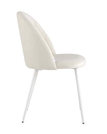 Стул Логан велюр молочный белые ножки (Стул Логан молочный)