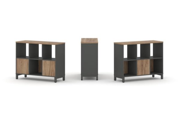 Набор стеллажа 2-х сторонний, 2 яруса SN.NSD-231 (1121х400х881) (Антрацит/Дуб Табак/Металл Антрацит) Набор стеллажа 2-х сторонний, 2 яруса SN.NSD-231 (1121х400х881) (Антрацит/Дуб Табак/Металл Антрацит)