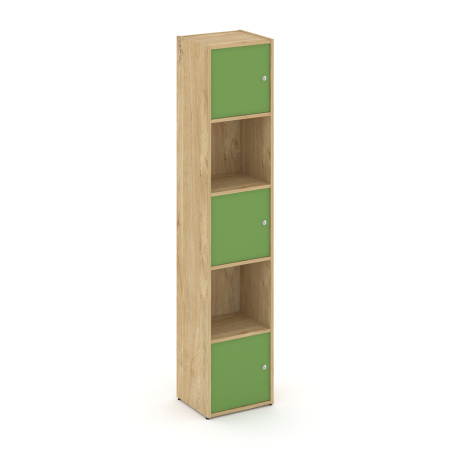 Стеллаж Locker Plus LK.K-007 408x350x1983 (Тиквуд Светлый | Зеленый)