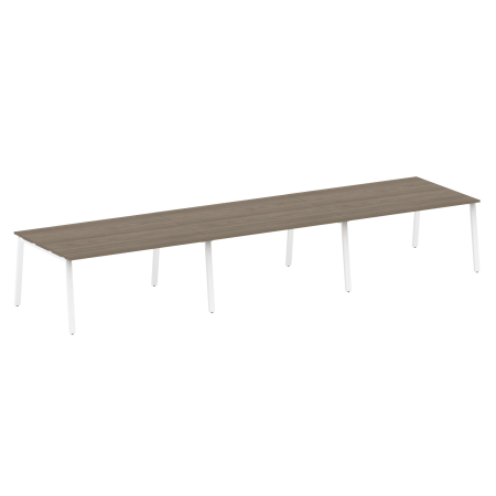 Стол для переговоров (3 столешницы) на А-образном м/к Metal System Style БА.ПРГ-3.4 4800x1235x750 (Вяз/Белый металл)