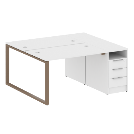 Рабочая станция Metal System Style БО.РС-СТП-2.2 1612x1475x750 (Белый/Мокко металл)
