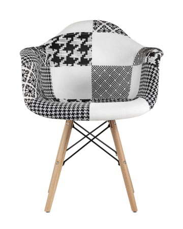 Кресло DSW пэчворк черно-белое (Стул-кресло DSW черно-белый)