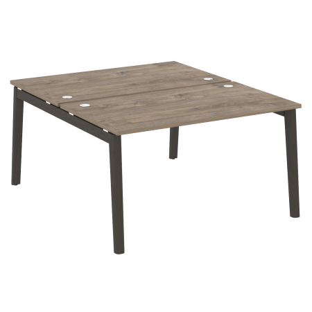 Рабочая станция на деревянных опорах Onix Wood OW.D.RS-2.3.8 1380x1635x750 (Тиквуд Темный/Дуб Темный)