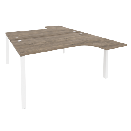 Рабочая станция на П-образном м/к Onix O.MP-D.SA-4 1580x2395x750 (Тиквуд Темный/Белый Металл)