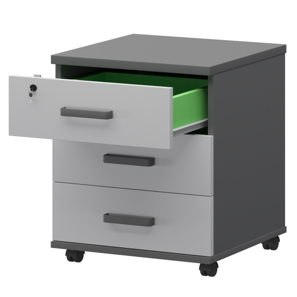 Тумба подкатная Смарт СМТ-3ПЦ Тип1 434x450x620 (Графит/Белый)