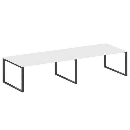Переговорный стол 2 столешницы Metal System Style БО.ПРГ-2.5 3600x1235x750 (Белый/Антрацит металл)