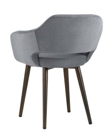 Стул с подлокотниками Саймон велюр тёмно-серый (Стул Саймон темно-серый)