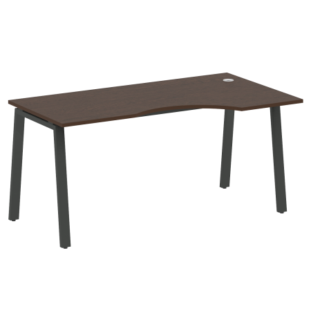 Стол криволинейный правый Metal System Style БА.СА-1 Пр 1600x900x750 (Венге Цаво/Антрацит металл)