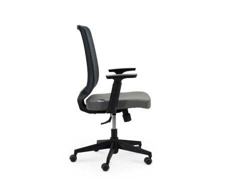 Кресло офисное / Лондон офис LB / черный пластик / серая сетка / серая ткань (Серый)