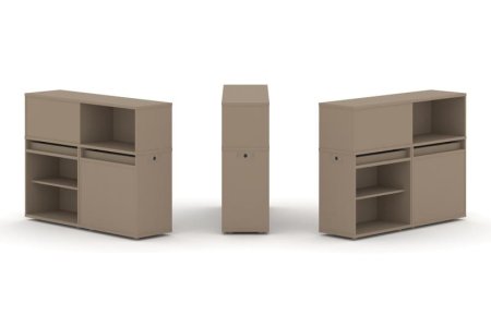 Тумба двойная + низкая надставка ES.NB.2N-11 (1500х410х1135) (Латте)