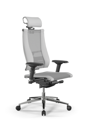 Кресло для руководителя Метта Y 3DE B2-14D - YM93+Infinity /Kc09/Nc09/D04P/H2cL-3D(M26.B32.G25.W03) (Светло-серый | Белый)