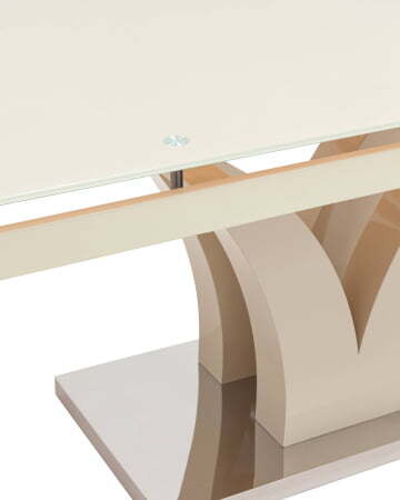 Стол обеденный Верона раскладной 160-220*90 глянцевый бежевый (Стол обеденный Верона бежевый)