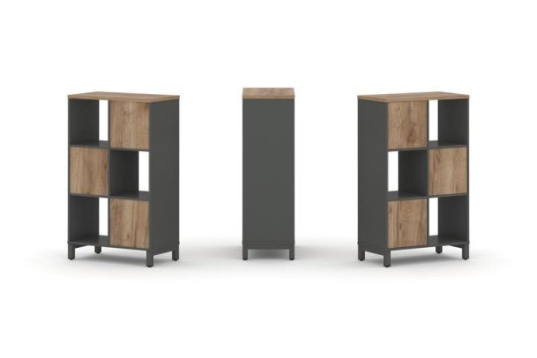 Набор стеллажа 1 сторонний, 3 яруса SN.NS-321 (754х400х1248) (Антрацит/Дуб Табак/Металл Антрацит) Набор стеллажа 1 сторонний, 3 яруса SN.NS-321 (754х400х1248) (Антрацит/Дуб Табак/Металл Антрацит)