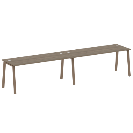 Рабочая станция на 2 рабочих места на А-образном м/к Metal System Style БА.СМ-2.5 3600x720x750 (Вяз/Мокко металл)