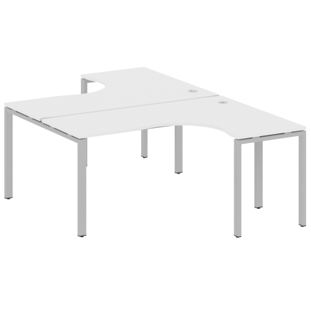 Рабочая станция криволинейная Metal System Style БП.РАС-СА-2.4 1600x2435x750 (Белый/Серый металл)