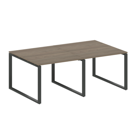Переговорный стол 2 столешницы Metal System Style БО.ПРГ-2.1 2000x1235x750 (Вяз/Антрацит металл)