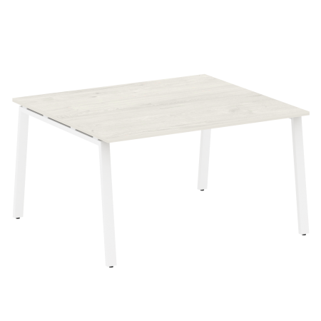 Стол для переговоров (1 столешница) на А-образном м/к Metal System Style БА.ПРГ-1.3 1400x1235x750 (Дуб наварра/Белый металл)