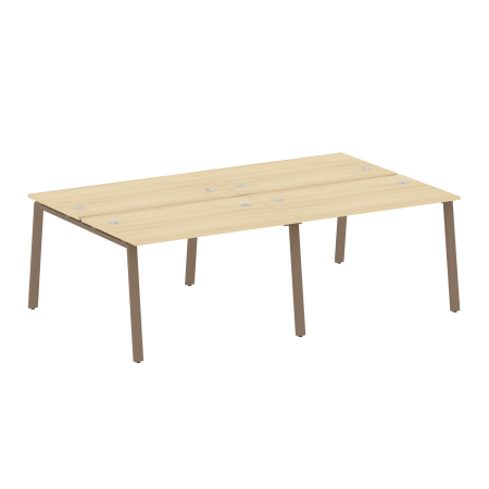 Рабочая станция на 4 рабочих места на А-образном м/к Metal System Style БА.СМ-4.2 2400x1475x750 (Акация/Мокко металл)