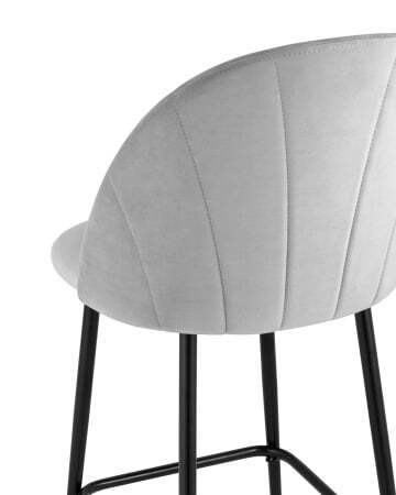 Стул полубарный Логан велюр светло-серый (Стул полубарный Логан светло-серый)