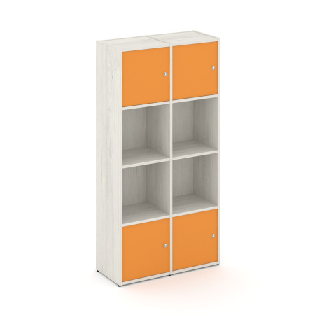 Стеллаж Locker Plus LK.K-005 798x350x1593 (Дуб Наварра | Оранжевый)