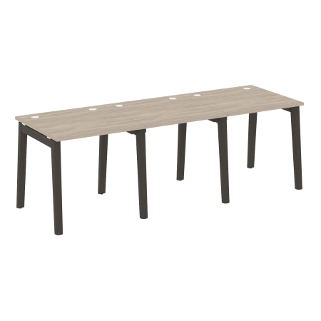 Рабочая станция на деревянных опорах Onix Wood OW.RS-3.0.8 2340x800x750 (Дуб Аттик/Дуб Темный)