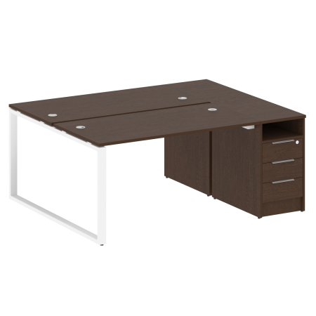 Рабочая станция Metal System Style БО.РС-СТП-2.3 1812x1475x750 (Венге Цаво/Белый металл)
