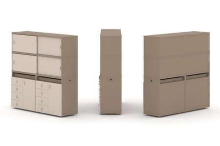 Тумба двойная + высокая надставка ES.NB.2V-5 (1500х410х1520) (Латте/Капучино)