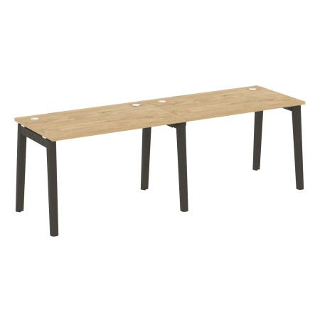 Рабочая станция на деревянных опорах Onix Wood OW.RS-2.2.7 2360x720x750 (Тиквуд Светлый/Дуб Темный)