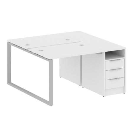 Рабочая станция Metal System Style БО.РС-СТП-2.1 1412x1475x750 (Белый/Серый металл)