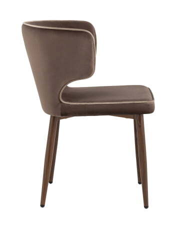 Стул Матео с кантом велюр коричневый ножки дерево (Стул Матео коричневый)