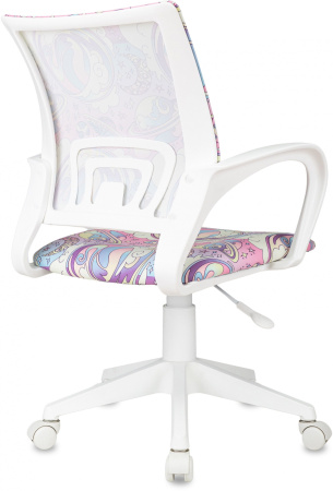 Кресло детское BUROKIDS 1 W мультиколор луна розовая крестов. пластик пластик белый (Мультиколор)