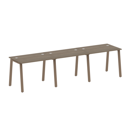 Рабочая станция на 3 рабочих места на А-образном м/к Metal System Style БА.СМ-3.1 3000x720x750 (Вяз/Мокко металл)